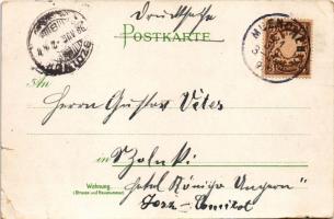 1898 (Vorläufer) München, Marienplatz mit Rathaus / square and town hall. Th. Wendisch Art Nouveau, ...