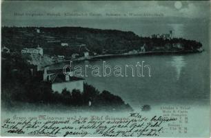 1900 Trieste, Miramar und dem Hotel Grignano / night