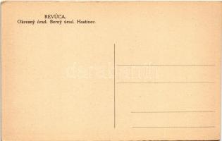 Nagyrőce, Gross-Rauschenbach, (Velká) Revúca; Okresny úrad, Berny úrad, Hostinec / Járási hivatal és...