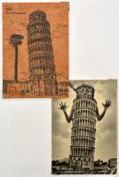 OLASZORSZÁG - 138 db MODERN és RÉGI képeslap albumban: Firenze, Pisa, Assisi