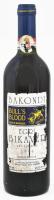 1995 Bakondi Egri Bikavér, 'Bull's Blood Aged in barrique', pincében szakszerűen tárolt bontatlan palack száraz vörösbor, 13 %, 0,75 l.