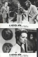 cca 1975 ,,A bűvös kör" című román bűnügyi film jelenetei és szereplői, 15 db vintage produkciós filmfotó ezüst zselatinos fotópapíron, a használatból eredő (esetleges) kisebb hibákkal, 18x24 cm