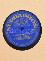 Gramofon lemez gyűjtemény (MHV, His Master's Voice, Siemens stb.), össz. 12 db, korabeli vászon...