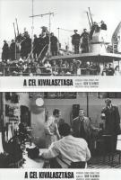 cca 1974 ,,A cél kiválasztása" című szovjet film jelenetei és szereplői, 13 db vintage produkciós filmfotó ezüst zselatinos fotópapíron, a használatból eredő (esetleges) kisebb hibákkal, 18x24 cm