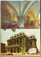 Kb. 120 db MODERN magyar város képeslap albumban + 5 magyar tájképes leporello füzet