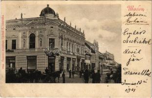1901 Sabac, Szabács, Schabatz; Maison de M. Krsmanovitch (Krsmanovic), shops (EK)