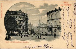 1900 Elberfeld, Blick vom Döppersberger Bahnhof, Hotel Kaiserhof / street, hotel