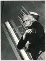 cca 1977 Koller Antal győri fotóművész feliratozott vintage fotóművészeti alkotása (Padon), ezüst zselatinos fotópapíron, 18x24 cm