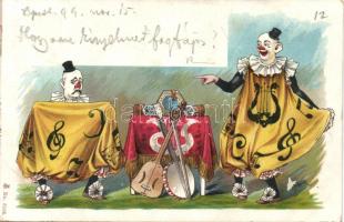 1899 Clowns, circus litho (EB)