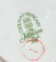 Zsolnay tollas mintás kávés készlet. 6 személyes, jelzéssel, hibátlan, eredeti díszdobozban