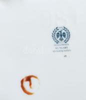 Hollóházi gyertyatartó, kétágú, jelzett, hibátlan, m: 17 cm