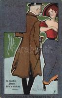 1899 Junggesellen postcard  Philipp and Kramer Art Nouveau