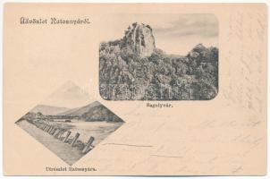 1906 Ratosnya, Rotosnya, Rastolita; bagolyvár, utca a Maros folyó mentén / Mures riverside