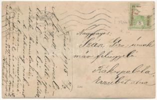 1915 Báziás, leégett és szétlőtt vasútállomás az első világháborúban, MÁV vonatszerelvény / WWI mili...