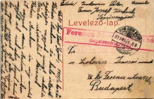 1915 Sepsiszentgyörgy, Sfantu Gheorghe; Ferenc József kórház + a kórház saját bélyegzése a hátoldalo...