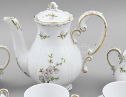 Zsolnay lila virágmintás hat személyes kávés készlet. Matricás,
jelzett, hibátlan, teljes