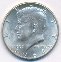 Amerikai Egyesült Államok 1964. 1/2$ Ag Kennedy T:AU USA 1964. 1/2 Dollar Ag Kennedy C:AU  Krause KM#202