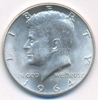 Amerikai Egyesült Államok 1964. 1/2$ Ag Kennedy T:AU USA 1964. 1/2 Dollar Ag Kennedy C:AU  Krause KM#202