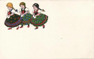 Hungarian folklore, children, artist
