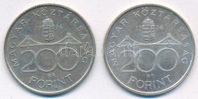 1994. 200Ft Ag "Deák" (2x) T:AU,XF Adamo F13.1