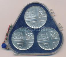 1977. 200Ft Ag (3xklf) "Magyar festők II. / Csontváry, Mányoki, Rippl-Rónai" érmesor plomb...