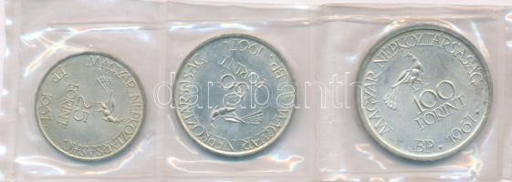 1967. 25Ft Ag + 50Ft Ag + 100Ft Ag "Kodály sor" fóliacsomagolásban T:BU patina Adamo EM22,...