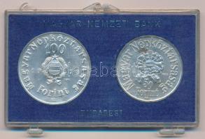 1973. 50Ft Ag + 100Ft Ag "Petőfi" érmepár eredeti, sérült MNB plasztiktokban T:BU patina A...