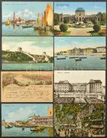 ~185 db régi képeslap hagyatékból: magyar és külföldi városképek, motívum és művészlapok