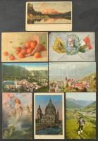 ~185 db régi képeslap hagyatékból: magyar és külföldi városképek, motívum és művészlapok