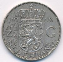 Hollandia 1959. 2 1/2G Ag "Julianna" T:XF patina Netherlands 1959. 2 1/2 Gulden Ag "J...