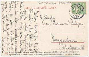 1910 Székelykeresztúr, Kristur, Cristuru Secuiesc; utca, üzletek, Szabó Kálmán Könyvnyomda, könyvköt...