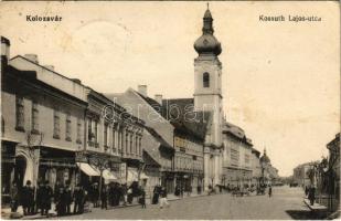 1924 Kolozsvár, Cluj; Kossuth Lajos utca, üzletek / street, shops (EB)