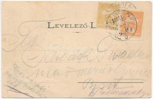 1909 Gyergyószentmiklós, Gheorgheni; Csendőrségi laktanya. Kricsa Péter kiadása / gendarme barracks ...