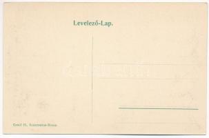 Szászváros, Broos, Orastie; piac, Hrubiany Gy. üzlete. Graef H. kiadása / market, shops