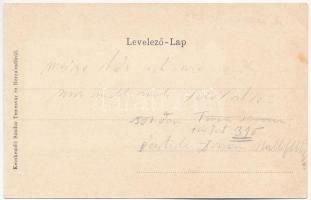 Herkulesfürdő, Baile Herculane; Szapáry fürdő. Szecessziós litho montázs patkóval és lóherével, Kecs...