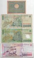 Románia 1944. 1000L + 1945. 100L + 1966. 100L (3x) + 1999. 10.000L + 2000. 10.000L + 50.000L T:F az ...