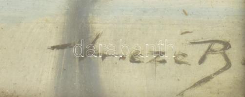 Olvashatatlan jelzéssel, XX. sz első fele: Csendélet. Olaj, karton. Dekoratív, üvegezett fakeretben....