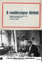 cca 1963 ,,A rendőrségen történt című szovjet film jelenetei és szereplői, 23 db vintage produkciós filmfotó ezüst zselatinos fotópapíron, a használatból eredő (esetleges) kisebb hibákkal, + hozzáadva egy szöveges kisplakát, 18x24 cm