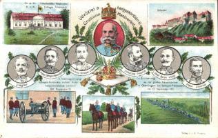 Sztropkó Military Parade Ground with Franz Joseph litho