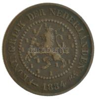 Hollandia 1884. 1/2c bronz T:XF
Netherlands 1884. 1/2 Cent bronze C:XF
Krause KM#109