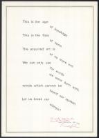 1982 Géza Perneczky: Breakage. A művész, Perneczky Géza (1936-) Széchenyi-díjas művészettörténész, k...