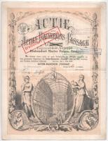 Német Államok / Poroszország / Berlin 1870. &quot; &#039;Passage&#039; Állományépítő Egyesület&quot; részvénye 100T-ról, bélyegzésekkel T:F széleken kis szakadások German States / Prussia / Berlin 1870. &quot;Actie des Actien-Bauvereins Passage (Stock Construction Association &#039;Passage&#039; &quot; share about 100 Thaler, with overprints C:F small tears on the edges