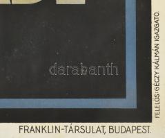 Szerencsi bonbon, csokoládé, kakaó, art deco plakát, 1930 körül, Franklin-Társulat, lap széle sérült...