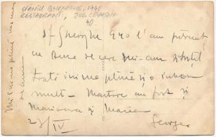 1940 Sepsiszentgyörgy, Sfantu Gheorghe; étterem terasza vendégekkel / restaurant terrace with guests...