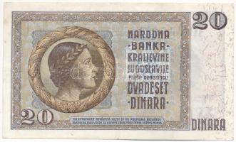 Jugoszlávia 1936. 20D T:F szép papír Yugoslavia 1936. 20 Dinara C:F nice paper Krause P#30