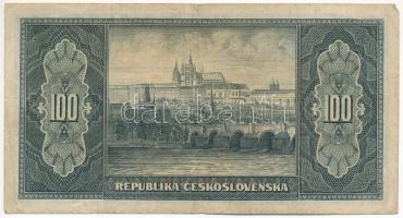 Csehszlovákia 1945. 100K T:F Czechoslovakia 1945. 100 Korun C:F Krause P#63