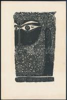Kass János (1927-2010): Ex libris Keresztury Dezső. Fametszet, papír, jelzés nélkül, 13×8 cm