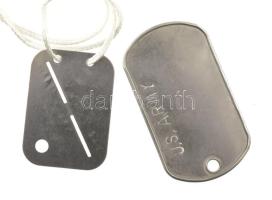 DN Magyar és amerikai katonai dögcédula (2xklf) T:XF ND Hungarian and american soldier dog-tag (2xdiff) C:XF