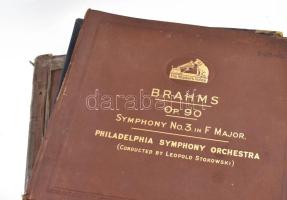 cca 1930 nagy gramofon lemez gyűjtemény, közel 100 db, Schubert, Mozart, Beethoven, Brahms stb., nag...