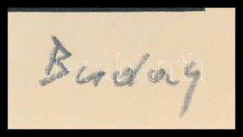 Buday György (1907-1990): Sötétség, fametszet, papír, utólagos jelzéssel, paszpartuban, 10×9 cm